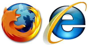 Firefox and Internet Explorer logos side by side