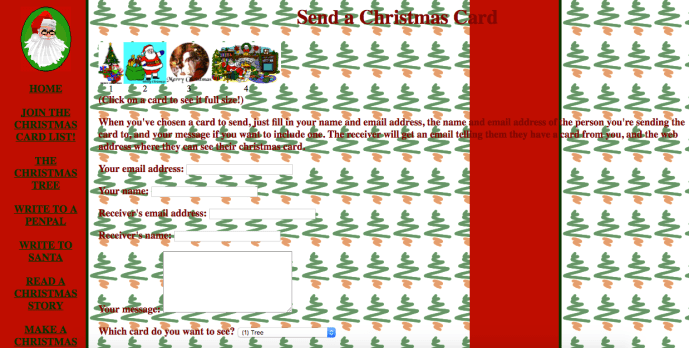 Christmas themed GeoCities site